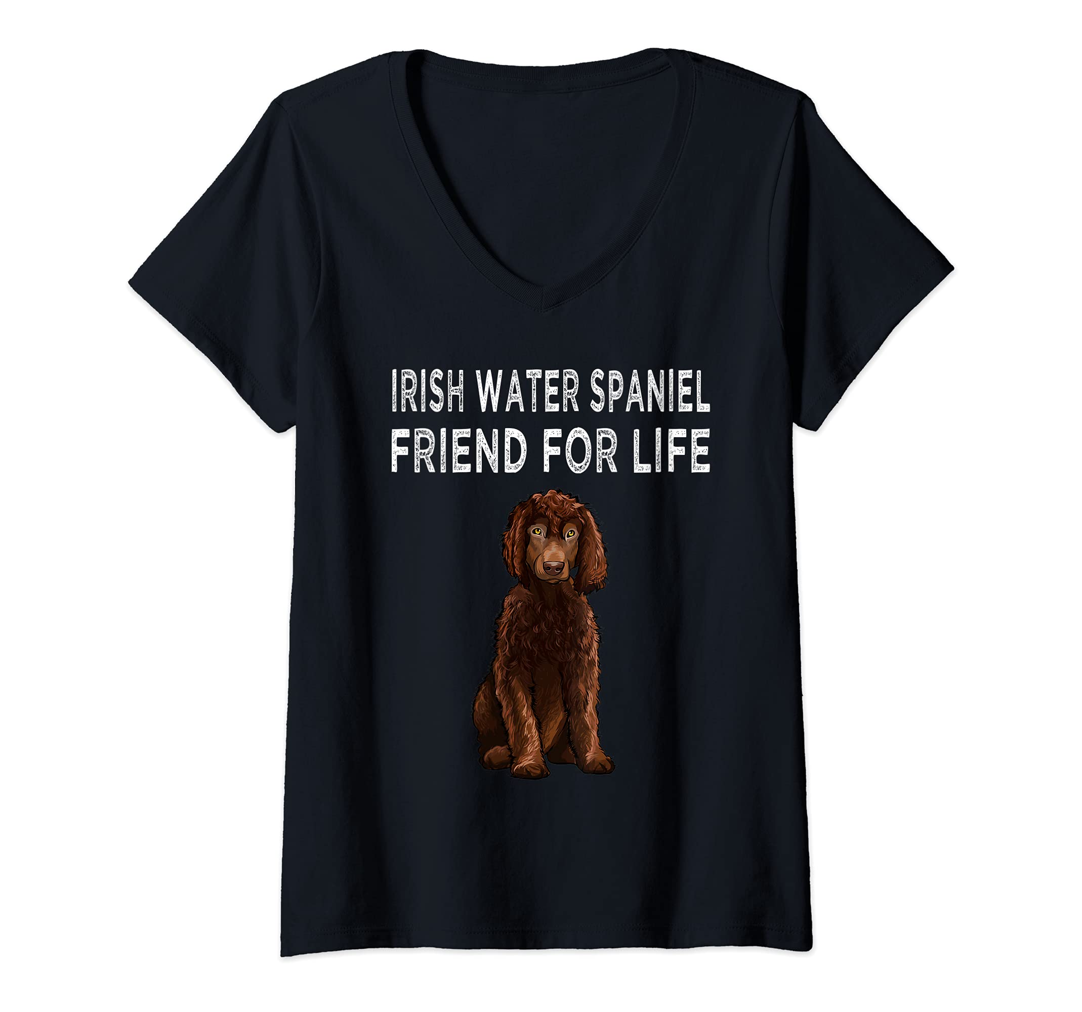 Womens Irish Water Spaniel Friend For Life Dog Friendship V-Neck T-Shirt
