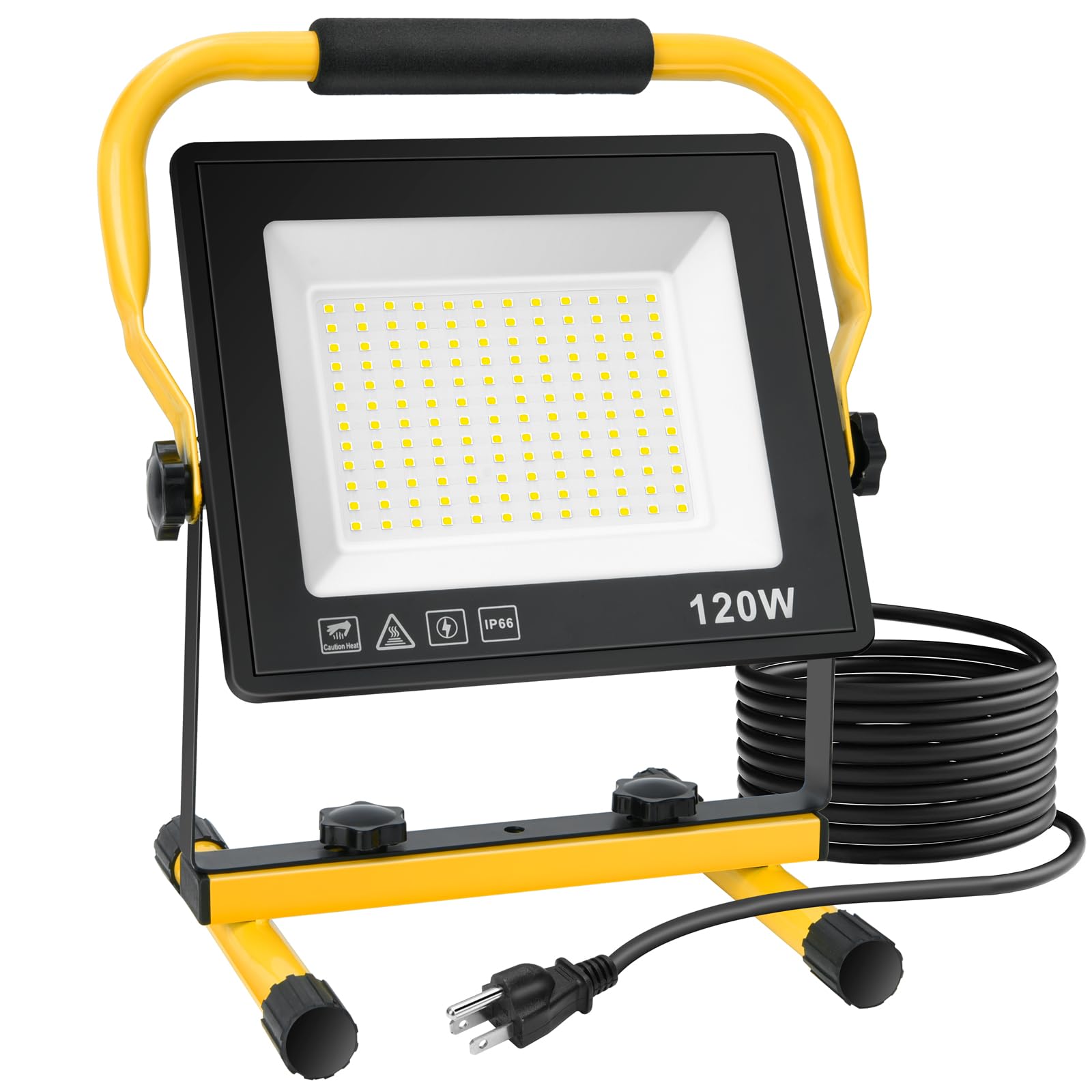 Photo 1 of 120W Led Work Light, 12000LM Portable Work Light with 16.4FT Cord, 6500K IP66 Waterproof Flood Lights for Outdoor Indoor Job Site Workshop Flood Lights, Gifts for Him