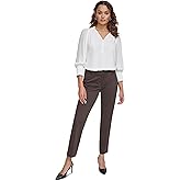 Calvin Klein Women's Mid-Rise Slim-Fit Ankle Pants (Coffee Bean, 10)