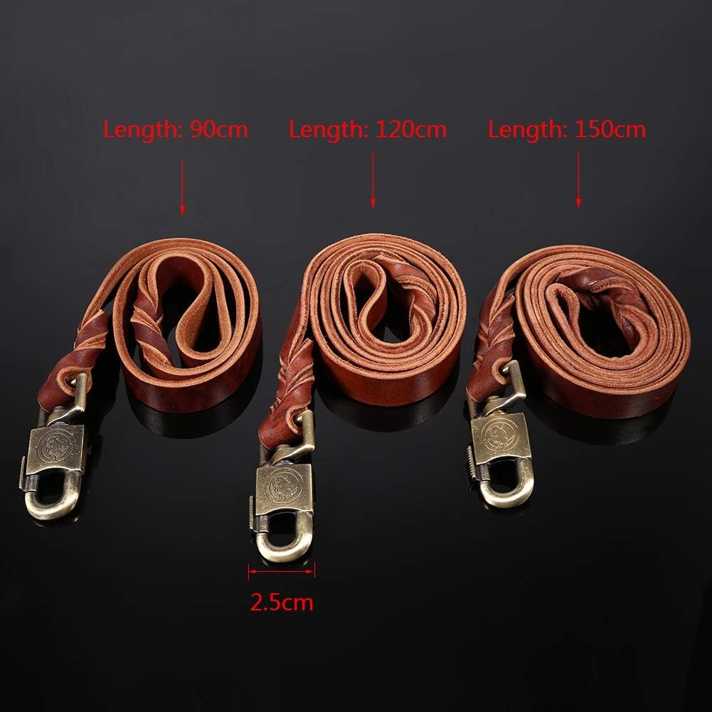 Soft Braided Leather Dog Leash and Collar Set, 2.5cm Width Training Lead for Dogs Walking and Training (2.5 x 150cm) - Image 5
