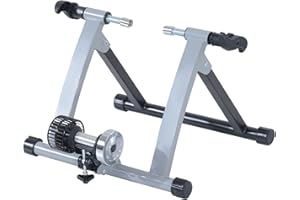 Soozier Foldable Indoor Bike Trainer, Stationary Bicycle Stand for Indoor Cycling Riding Exercise, 26-28" & 700C Wheels