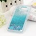 Badalink Note 5 Case, Samsung Galaxy Note 5 Case - Quickstand Flowing Liquid Floating Bling Glitter Sparkle Stars Hard PC Cover Cute Ultra Slim-Fit Protective Cover Stylus Pen Dust Plug Blue