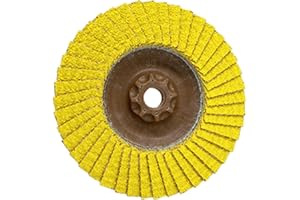 CS Unitec PLANTEX SunFire Ceramic Trimmable Flap Disc, Eco-Friendly Hybrid 40/60 Grit Grinding Wheel, 5" Dia., 5/8" x 11 Hub, Type 29, Made in Germany, 10 Pack Abrasive Wheels