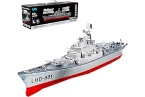 YounggDiy RC Battleship Model, 2.4G RC Electric High-Frequency Twin-Engine Battleship Model, Model Warships Kits, RC Racing B