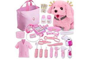 FAXCITY Doctor Kit for Toddlers Girls Toys Pretend Playset Kit Vet Play Set Gift for Kids Toddlers Girls