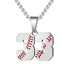 HattiDoris Baseball Number Necklace for Men 00-99