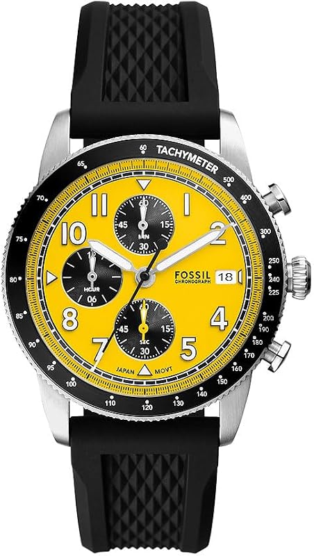 Neutra Watch for Men, Moonphase Multifunction movement with Stainless steel or Leather strapJaune