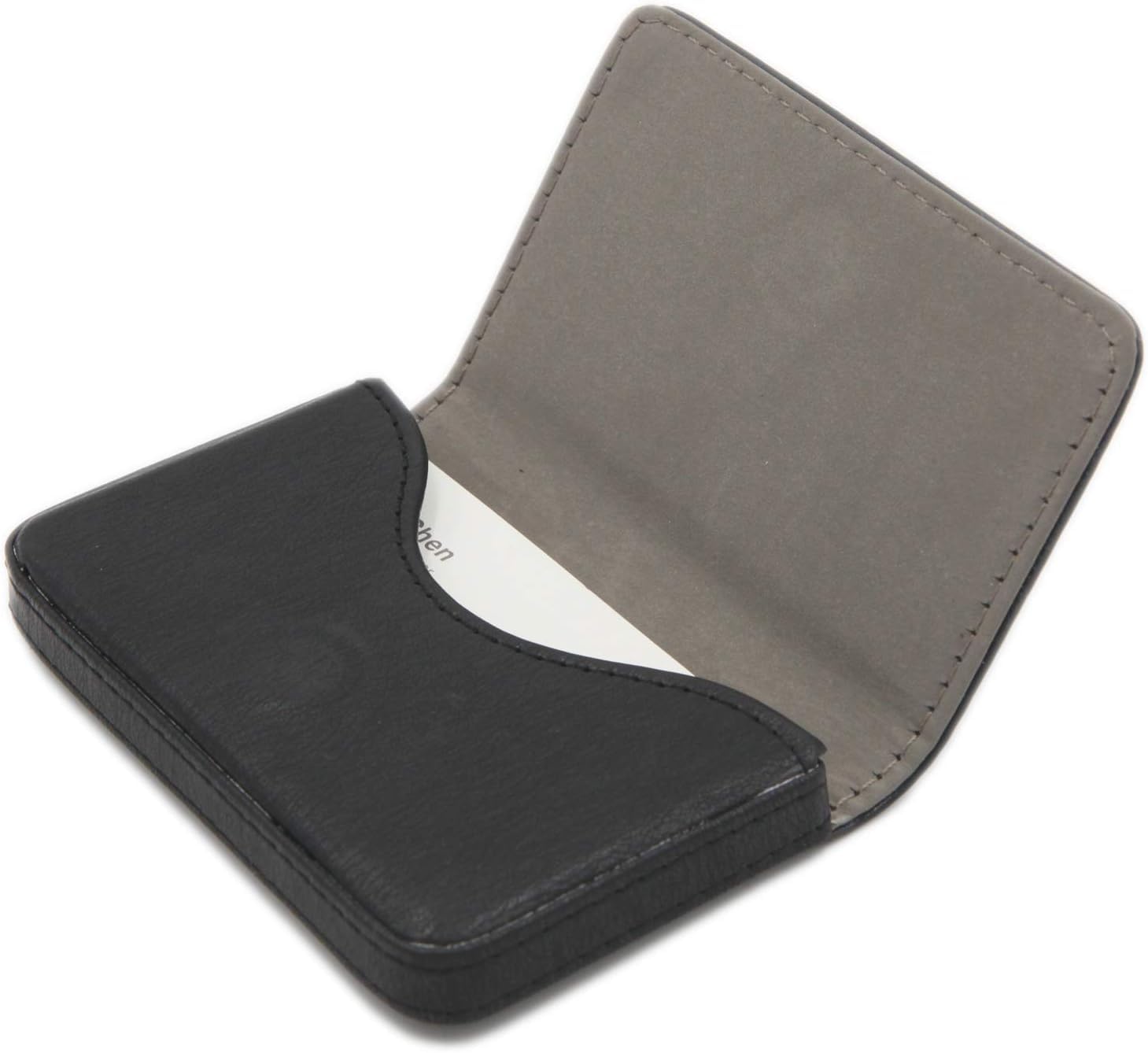 sundee Business Name Card Holder Luxury PU Leather,Business Name Card Holder Wallet Credit Card ID Case/Holder for Men & Women - Keep Your Business Cards Clean (Black 2)