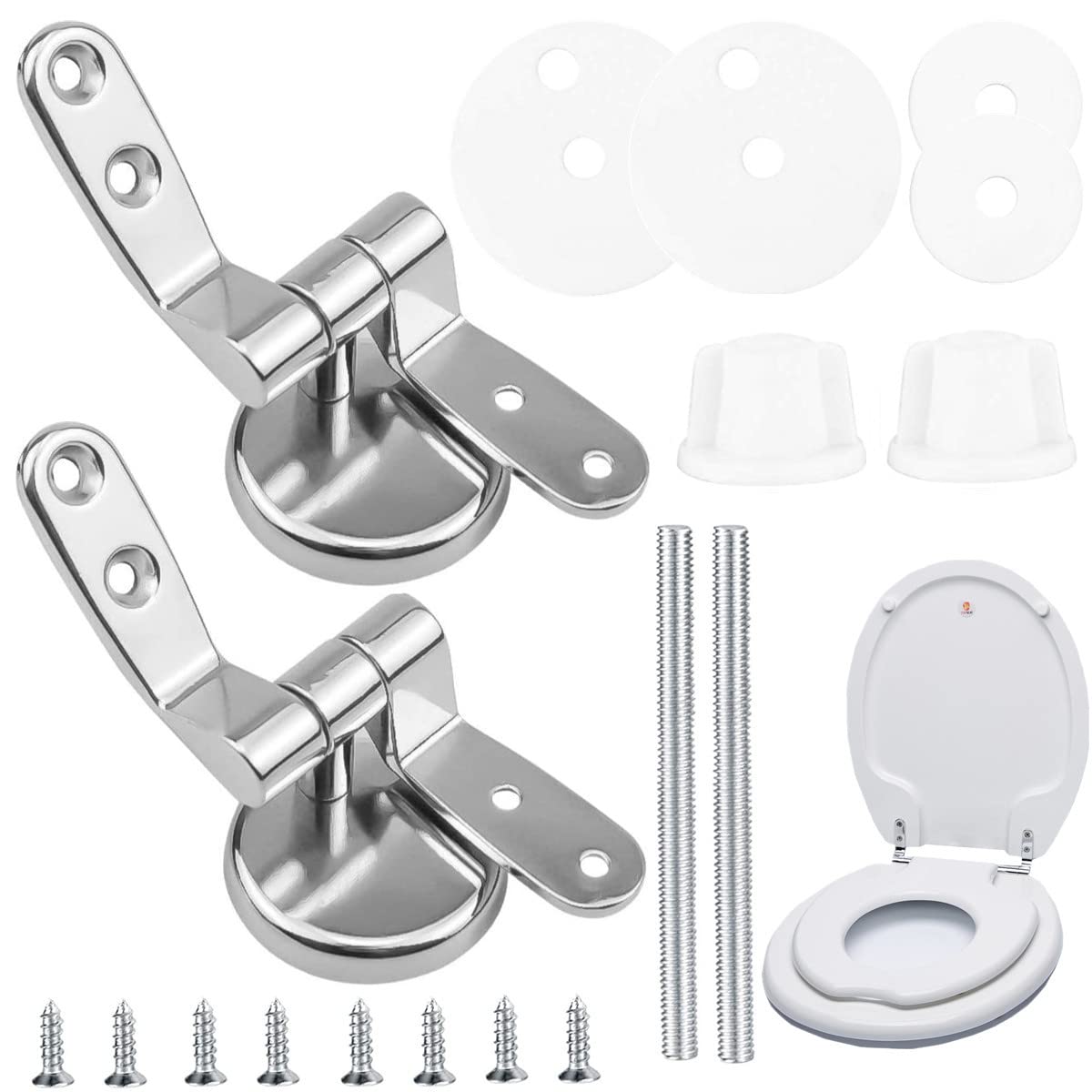 Zinc Alloy Toilet Seat Replacement Hinges (2 Pcs)