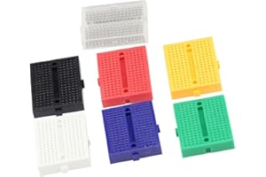 VKLSVAN Sets of 7PCS Small Solderable Breadboard 170 Tie-Points Mini PCB Prototype Solderless Breadboards Bread Boards Circuits Jumper Board Kit for Arduino for Prototype Shield