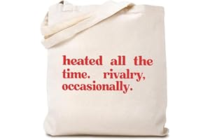 TSIIUO Heated All The Time Rivalry Occasionally Canvas Tote Bag for Women Funny Sayings Grocery Shopping Shoulder Bag