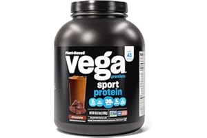 Vega Sport Premium Vegan Protein Powder Chocolate(45 Servings) 30g Plant Based Protein,5g BCAAs,Dairy Free,Gluten Free,Non GMO,Pea Protein for Women and Men,4lbs 5.9Oz(Packaging May Vary)
