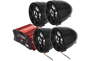 4 Channels UTV ATV Anti-Theft Bluetooth Amplifier Sound System Hand-Free Speakers FM USB Audio System Stereo Remote Control A