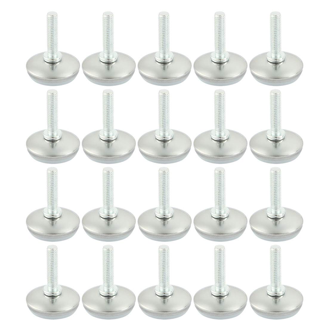 Sourcingmap M8 x 25mm Furniture Glide Leveling Feet Foot Mounts Pads 20 Pcs