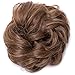 Messy Hair Bun Extensions Synthetic Updo Chignons Donut Elastic Bride Bun Ponytail Scrunchy Hairpiece Wig Accessory for Women 45g Golden Brown-Thickerthumb 1