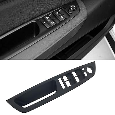 Jaronx for BMW X5/X6 Driver Side Door Handle,Window Switch Door Armrest Panel Pull Strap Trim Cover for BMW X5 2008-2013 and BMW X6 2008-2014 (Black)