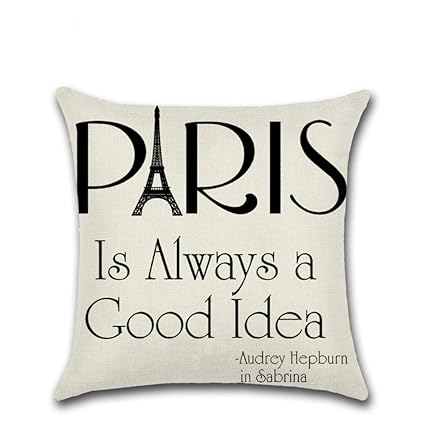 Home Kitchen Ofloral Eiffel Tower Pillow Cover Paris Is Always A