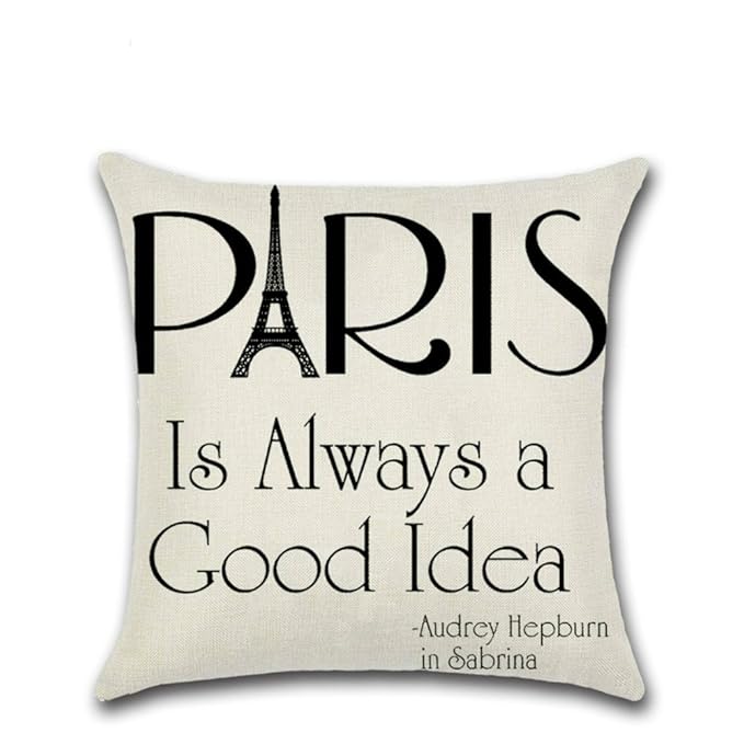 Home Kitchen Ofloral Eiffel Tower Pillow Cover Paris Is Always A