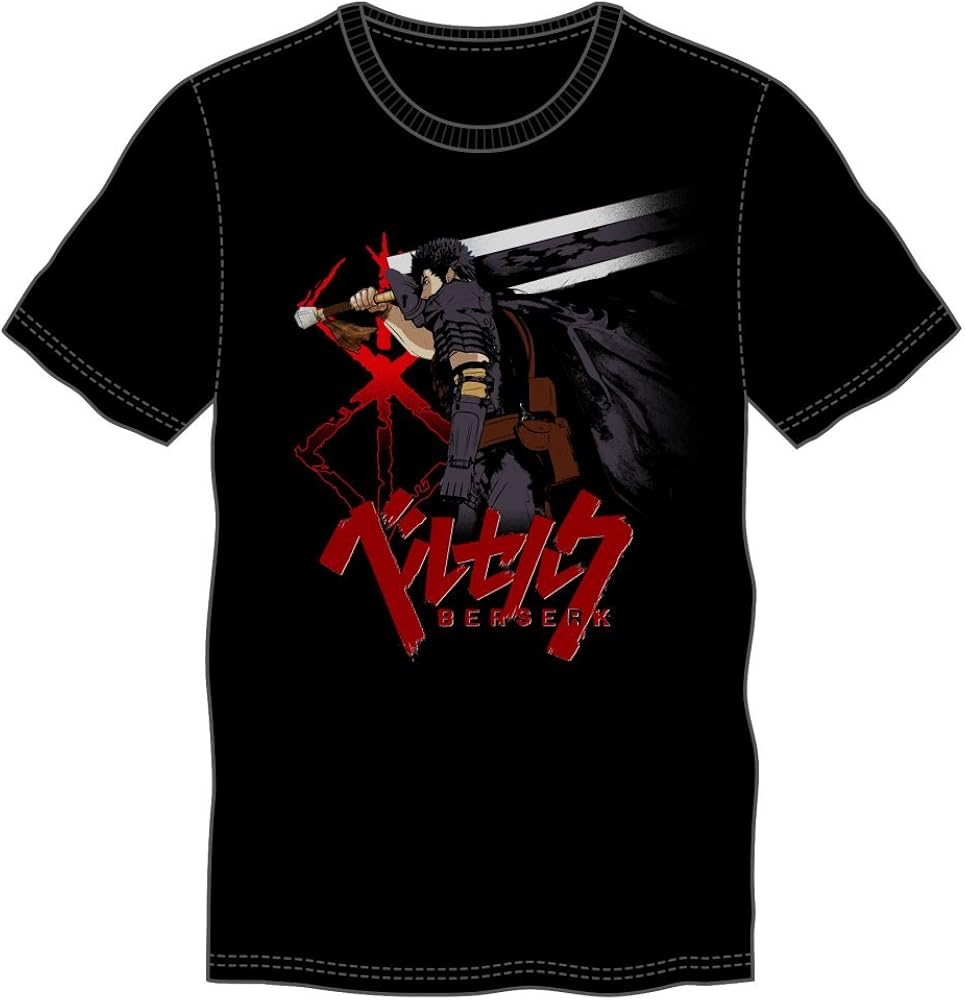 Amazon Com Berserk Guts Character Shirt Dragon Slayer Sword Dark Anti Hero With Brand Of Sacrifice Black T Shirt Manga Anime Story Theme Xx Large Clothing