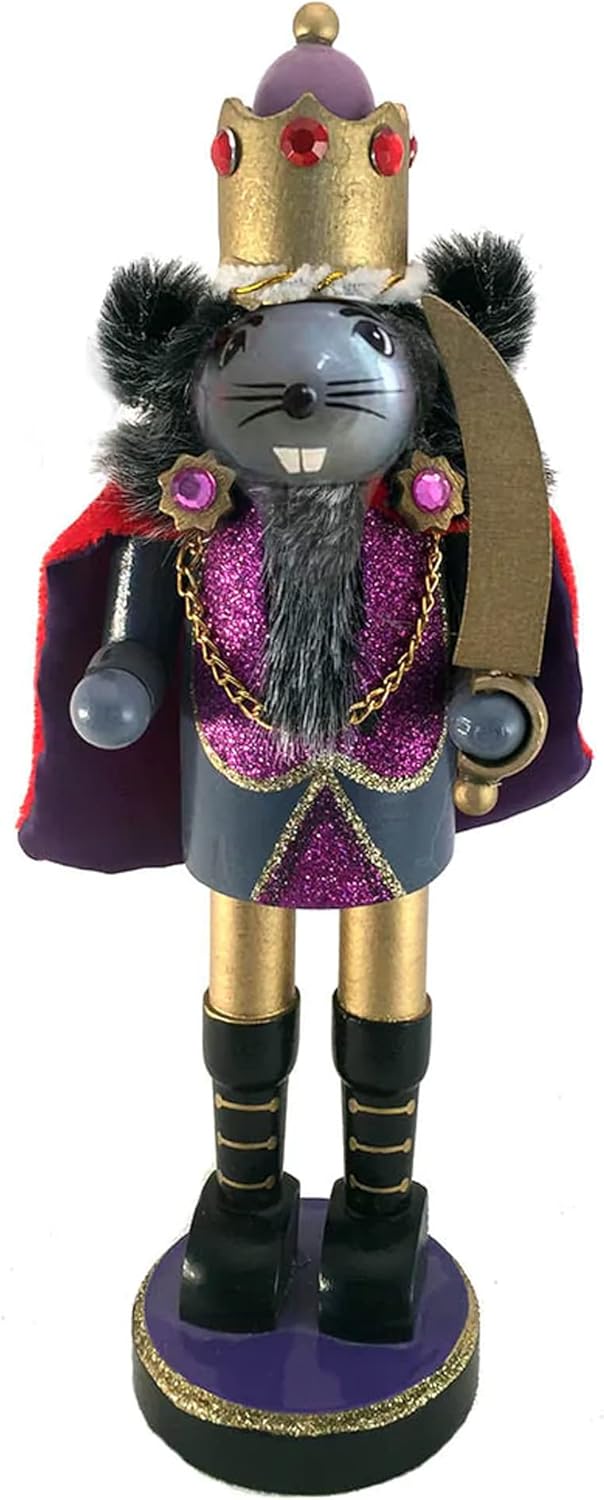 Nutcrackers - Nutcracker Ballet Gifts, Rat King Nutcracker Christmas Ornaments, Wooden Figure Decoration with Glitter Uniform for Holiday Home Decor, Ideal Xmas Ornament, 10 Inch