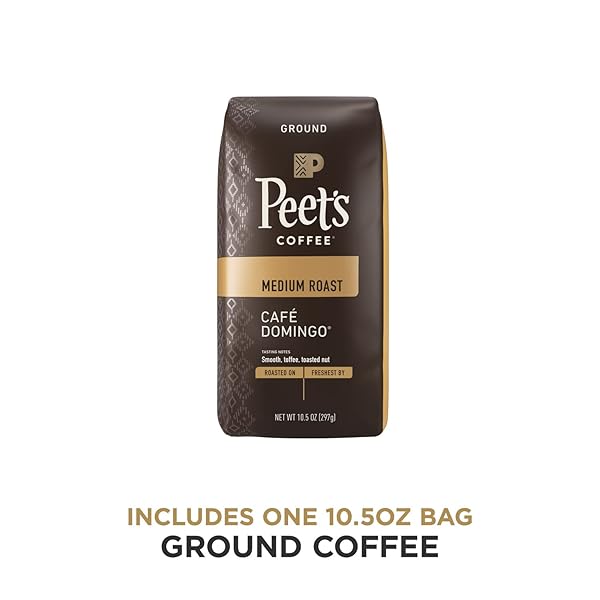 PEET’S COFFEE, MEDIUM ROAST GROUND COFFEE – CAFE DOMINGO 10.5 OUNCE BAG