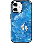 CASETiFY Impact Case for iPhone 16 [Slim / 8.2 ft. 4X Military Grade Drop Protection/Compatible with Magsafe] - Two Little Koi - Clear Black