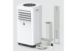 GINOST Portable Air Conditioners, 10000 BTU Air Conditioner Portable for Room up to 450 Sq. Ft., 3-in-1 Portable AC Unit with Digital Display, Remote Control, Window Installation Kit, 24H Timer, Sleep Mode