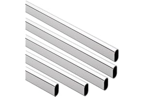 DESUNIA 94" Oval Closet Rod (15mm x 30mm) | 5 Pack | Chrome