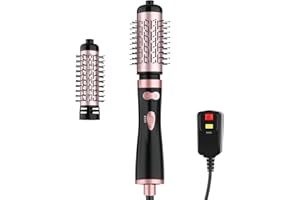 WEEYUM Rotating Hair Dryer Brush with 2 Detachable Brush Heads, 3 in 1 Hot Air Spinning Brush for Volumizer/Drying/Smoothing/Curling