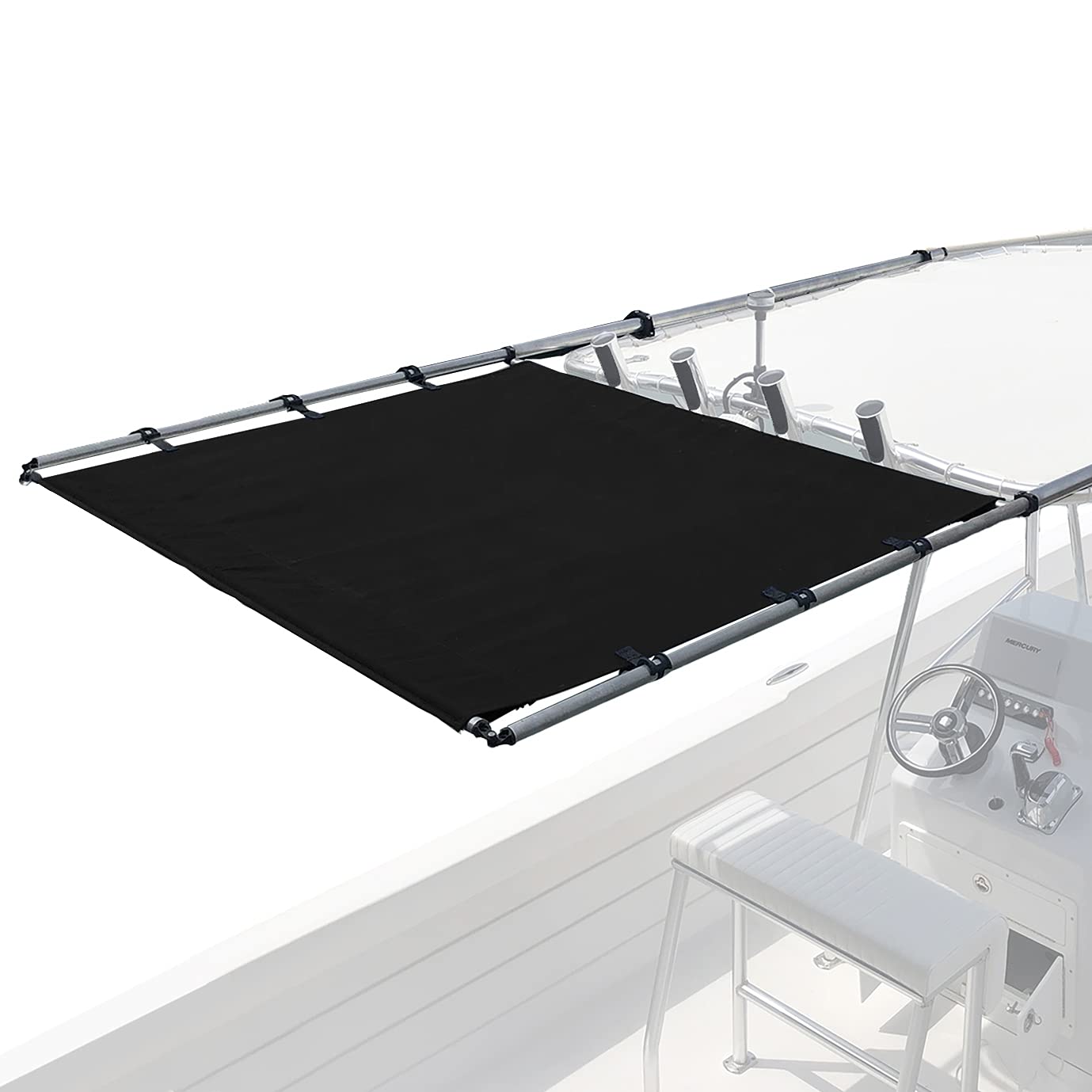 Photo 1 of *Unsure if all pieces are there* SureShade PTX Power Shade - 63" Wide (Black) - Easy Installation on T-Top or Hardtop Boats - 600D Marine Canvas, Stainless Steel Frame - 12V DC Motors - Anti-Racking and Auto Shut-Off - PTXSS63BK