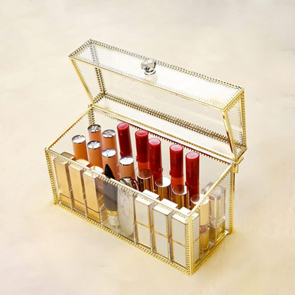 Lipstick Organiser,glass Desktop Multicell Lipstick Storage,dustproof
