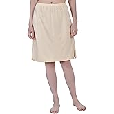 Aimly Women's Cotton Knee Length Underdress Side Slit Everyday Layers Half Slip Skirt Pack of 1