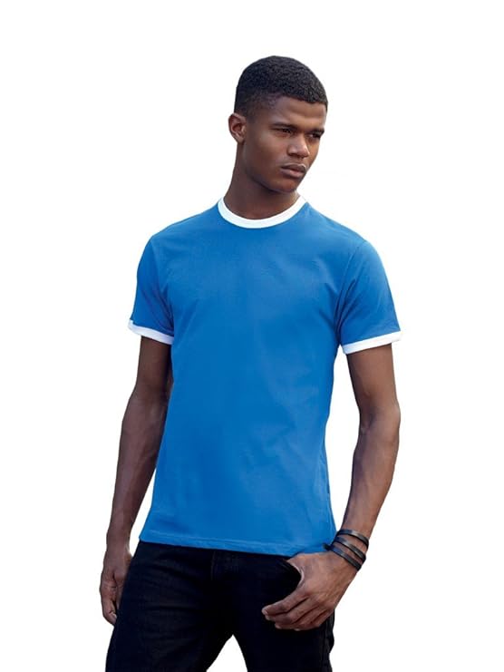 Fruit of the Loom Herren T-Shirt Valueweight Ringer T 61-168-0 Royal/White XL