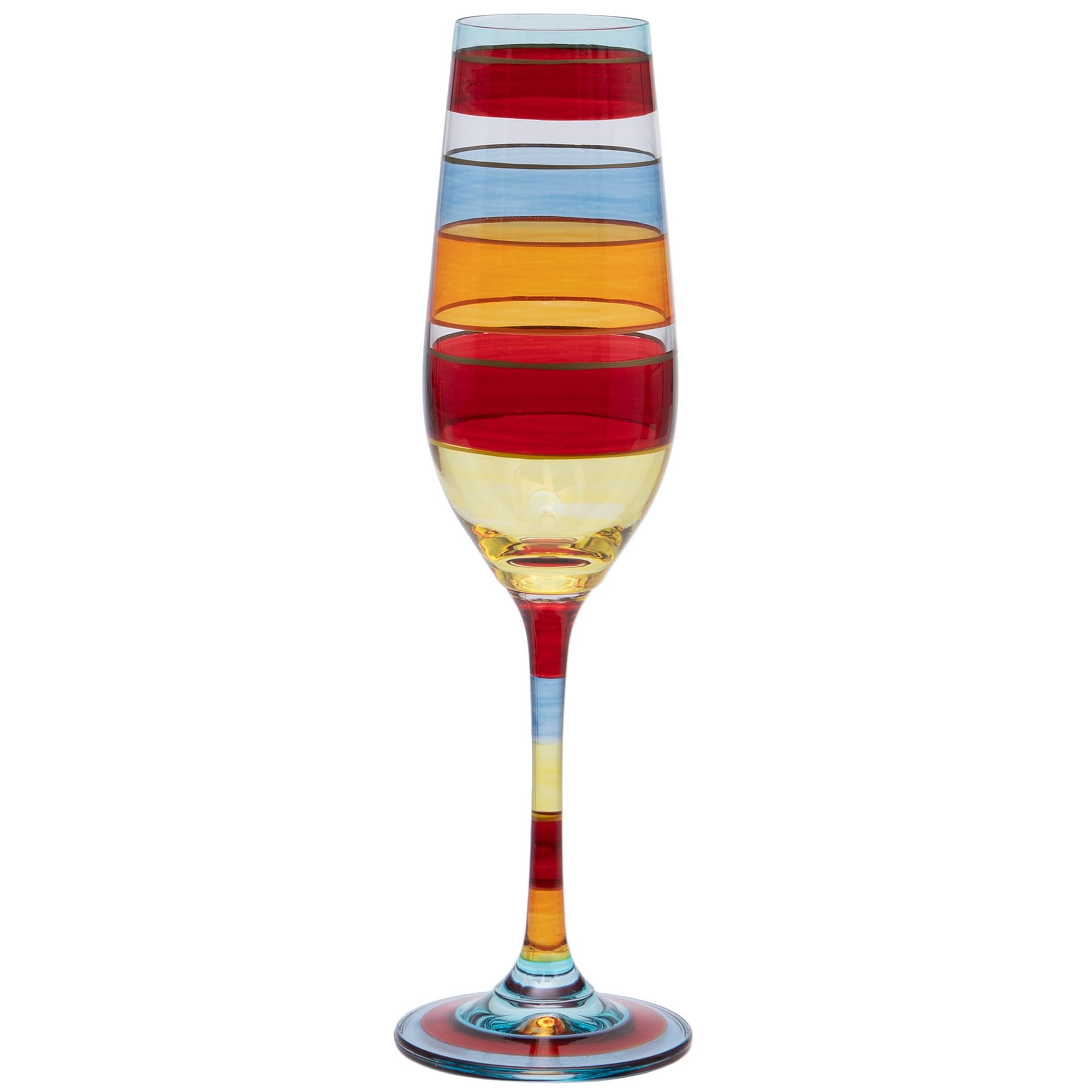 Maturi Hand Painted Striped Champagne Flute, 220ml, Gift Boxed — image 1