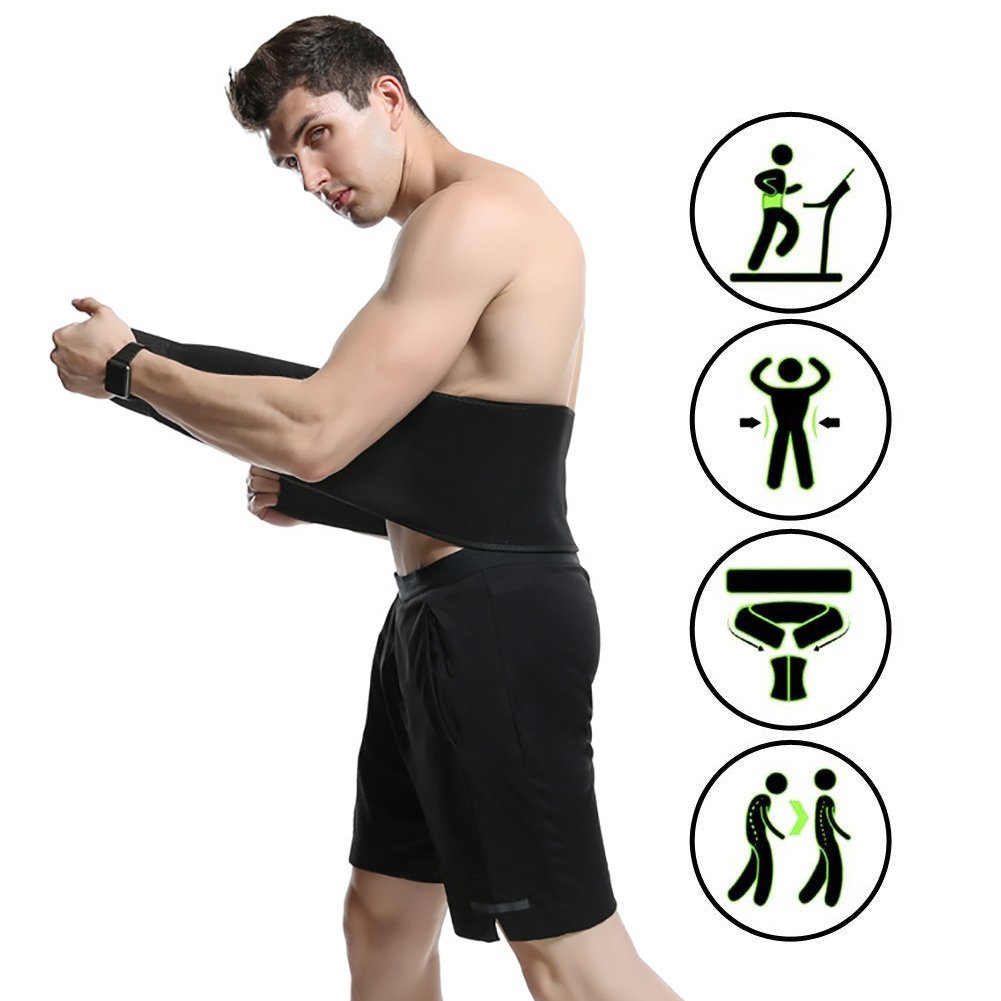 FTEOX Waist Trimmer Belt,Breathable Absorb Sweat Waist Trimmer for Women & Men,Adjustable Stomach Fat Burner for Lower Back Support,Stomach and Back Lumbar Support