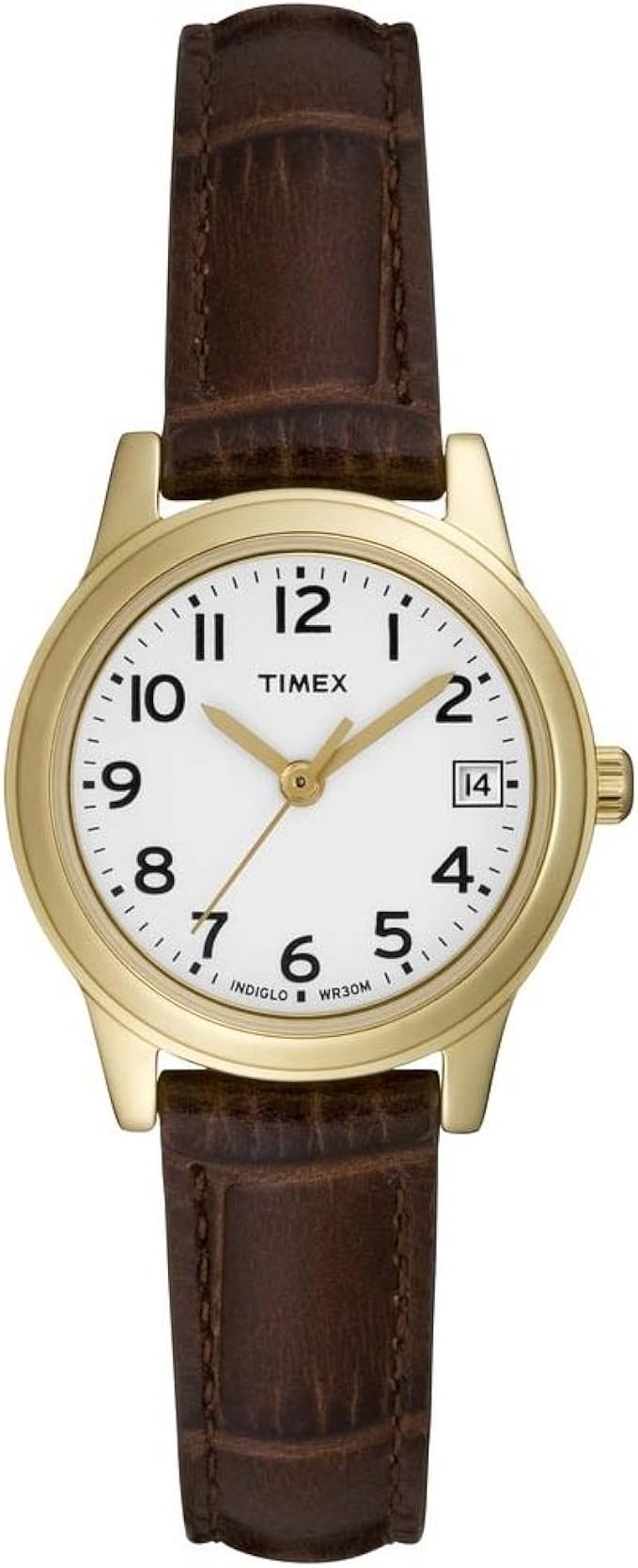 white dial brown leather strap watch