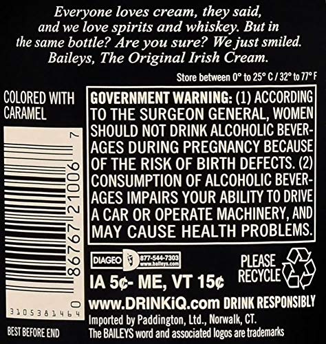 2 Baileys+Irish+Cream+Liqueur+Proof