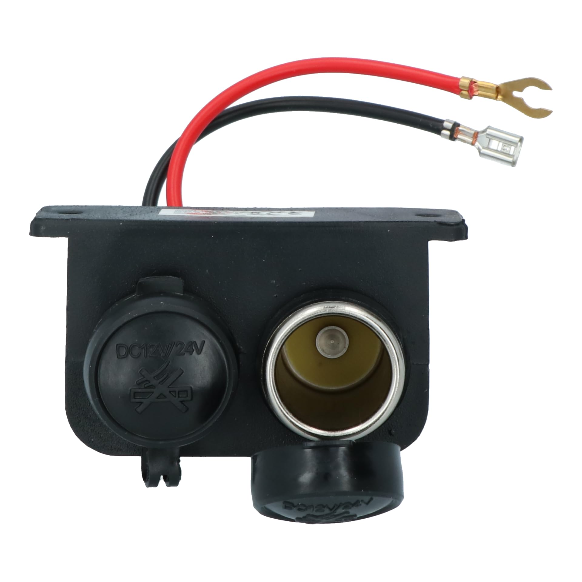 Carpoint 0523483 Double Socket 12V Waterproof, Black