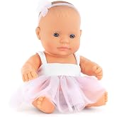 Miniland Baby Doll Caucasian Girl 8 1/4&acute;&acute; inches in polybag. Made in Spain with Vanilla Scent. Anatomically Correct. My Friends &amp; Me Collection