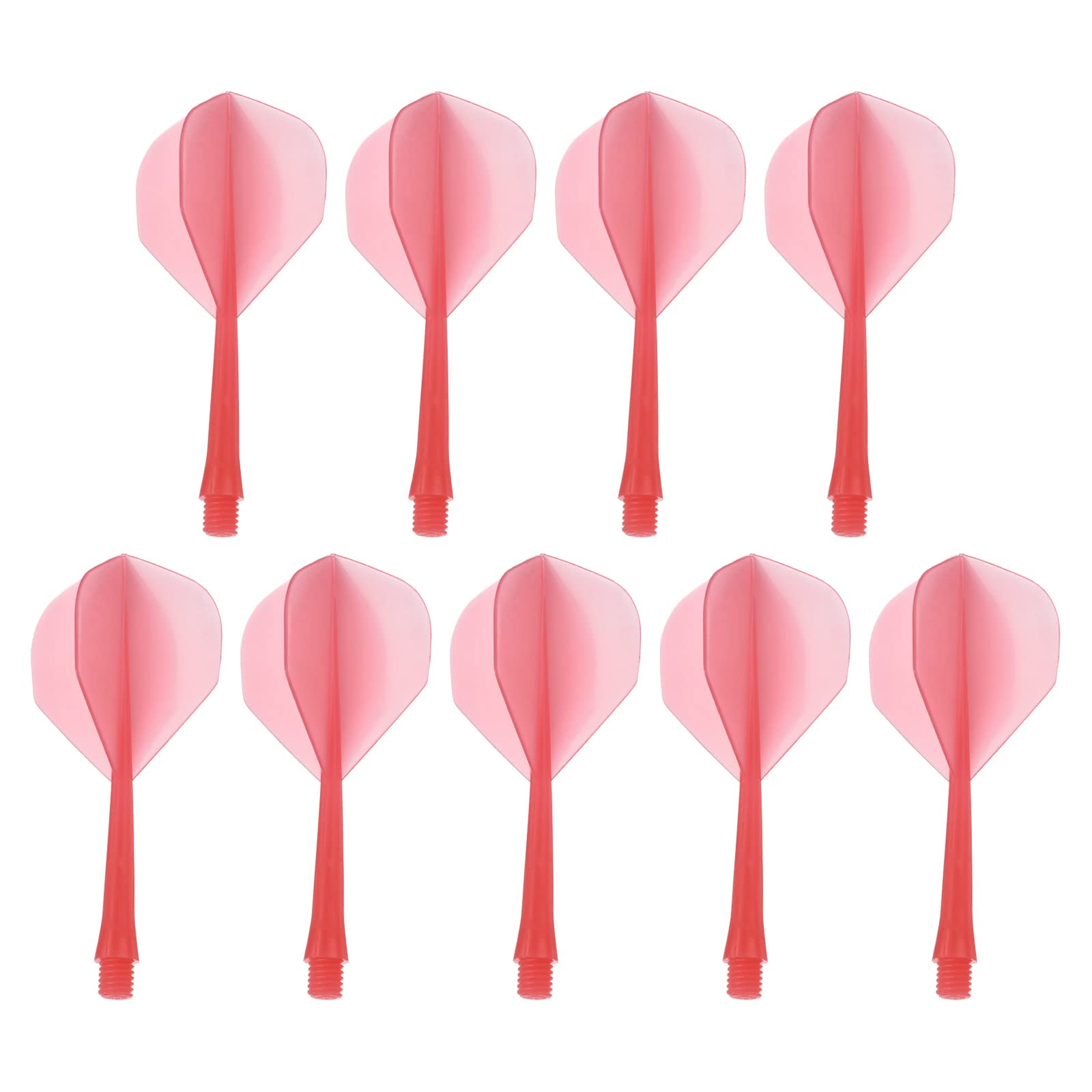 PATIKIL Integrated Dart Shaft & Flights, 9 Pack Durable Plastic Dart Flight Set, Transparent Red