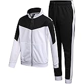Quad Seven Boys Tracksuit Set - 2 Piece Athletic Tricot Zip Up Boys Sweatshirts and Jogger Pants Outfit (Sizes 4-18)