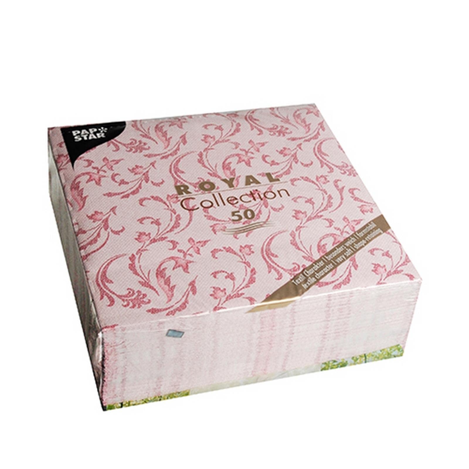 PAPSTAR, Royal Collection #84999 Serviettes 1/4 Fold 40 cm x 40 cm Bordeaux Damascato