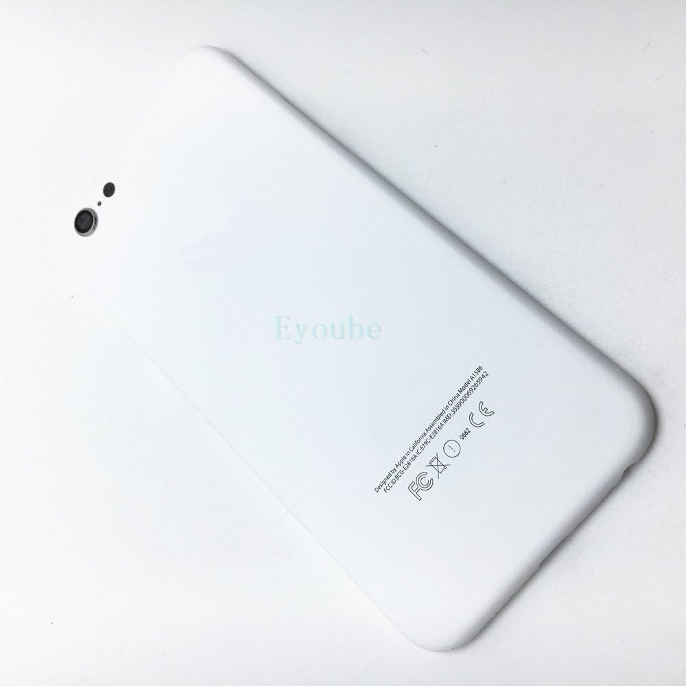 Eyobue iPhone 6 / 6s / 6s Plus White Body Housing Replacement Metal Middle Frame Back Cover Housing Replacement with Logo&Buttons (iPhone 6)