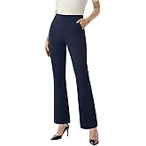 AFITNE Women’s Yoga Dress Pants High Waisted Stretchy Straight Leg Business Casual Pants with Pockets Pull On Work Slacks