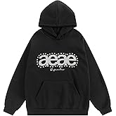 Vamtac Mens Oversized Hoodies Letter Pearl Printed Hoodie Casual Hooded Sweatshirt Trendy Pullover Streetwear Tops