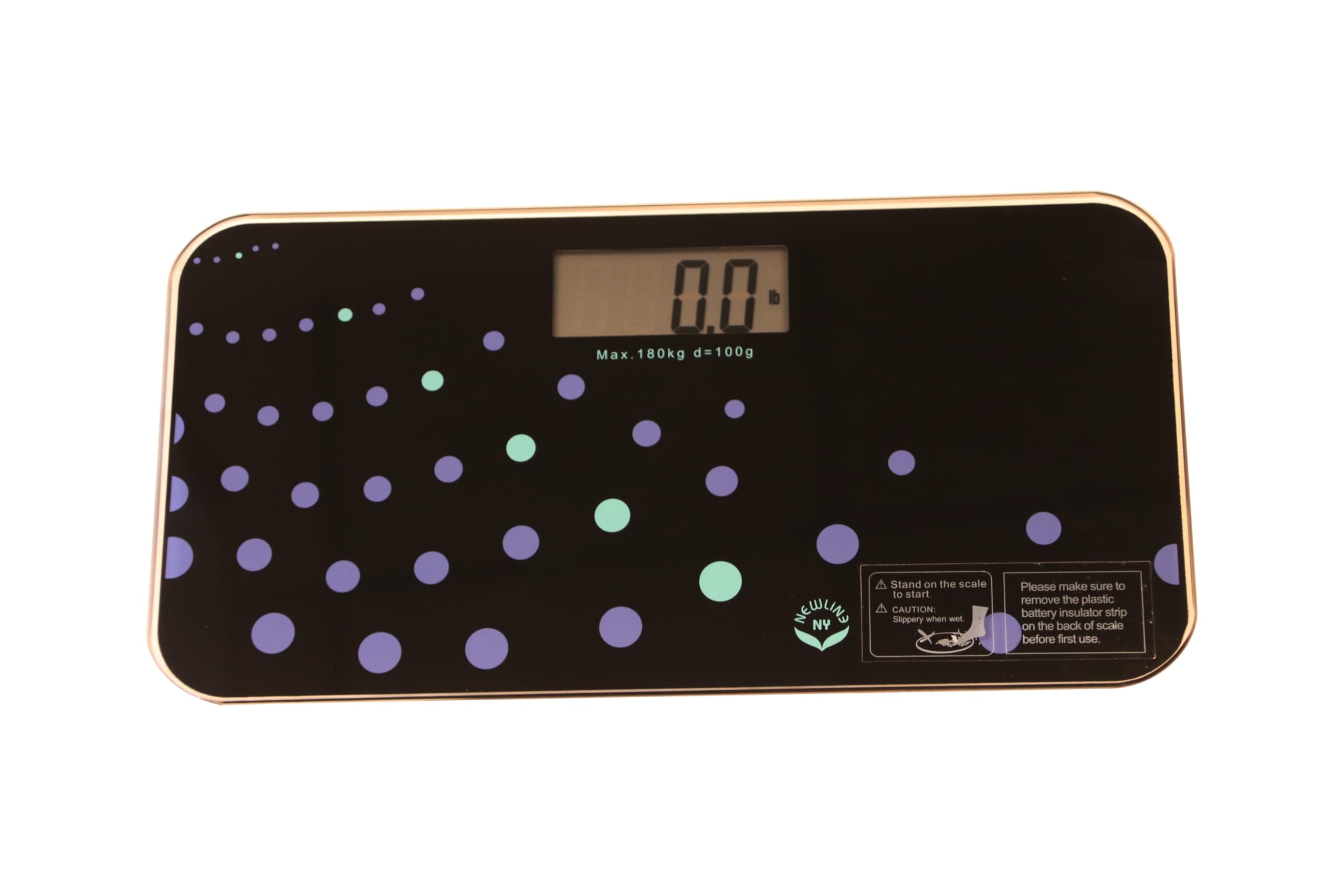 NewlineNY SBB0721M-NYTW Digital Mini Travel Bathroom Scale, Trendy Wave
