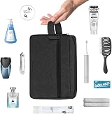 lmytdo Toiletry Bag for Men Waterproof Travel Wash Bag with Handle Black view 6