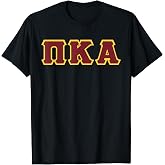 Licensed Pi Kappa Alpha Garnet and Yellow Lettered T-Shirt