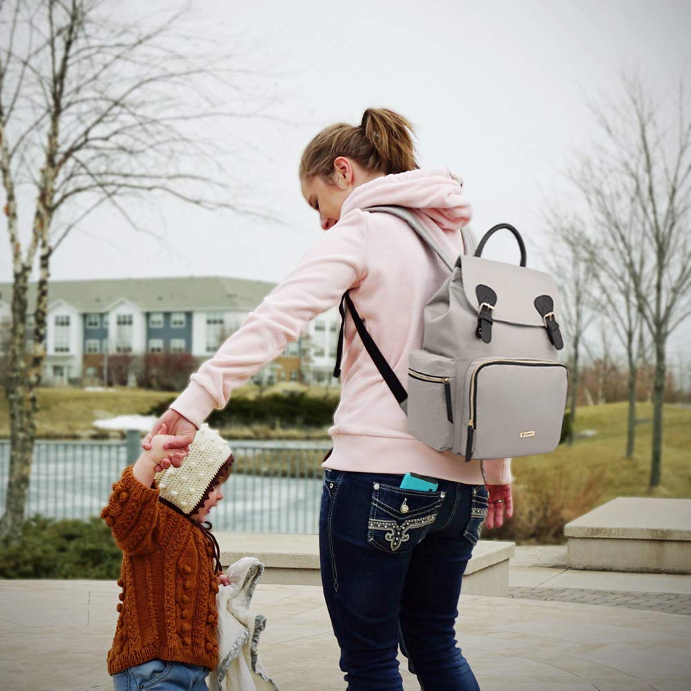 VS VOGSHOW Diaper Bag Backpack, Multifunction Stylish Travel Baby Bag Backpack with Crossbody Strap, Maternity Nappy Bag