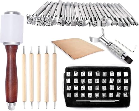 Amazon Co Jp Rmtime レザークラフト 工具 カービング用 刻印棒 スーベルカッター ヌメ革 ボールスタイラス レザー彫刻 打ち具 手作り 道具 革工具セット Diy 縫製キット 革細工 趣味 工芸 28点セット ホビー